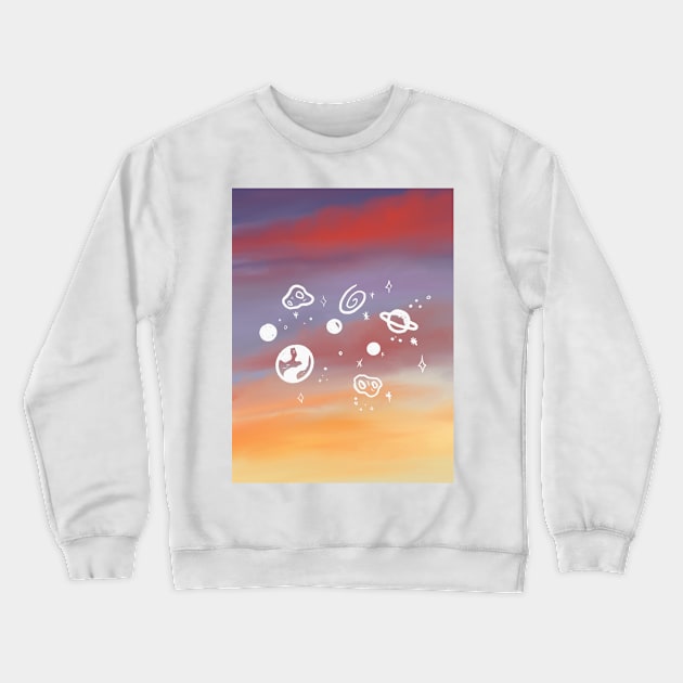 Stars and Planets Crewneck Sweatshirt by roselyn